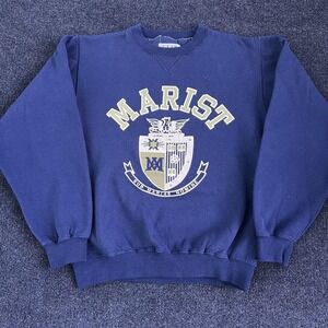 Vintage Marist Sweatshirt Mens Small Blue Crewneck Gear For Sports Fleece 90s